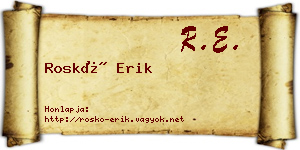 Roskó Erik névjegykártya